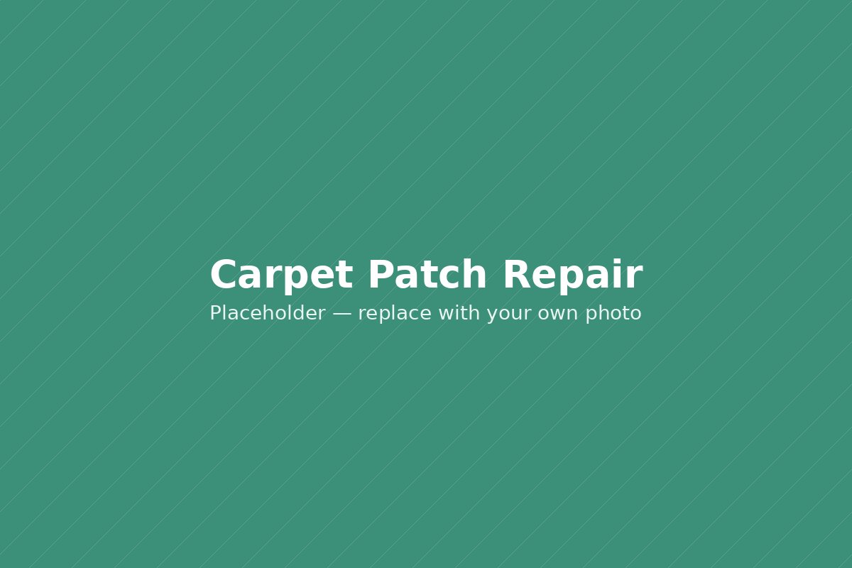 Carpet patch repair being carried out