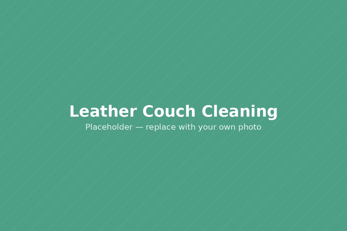 Leather couch being cleaned and conditioned