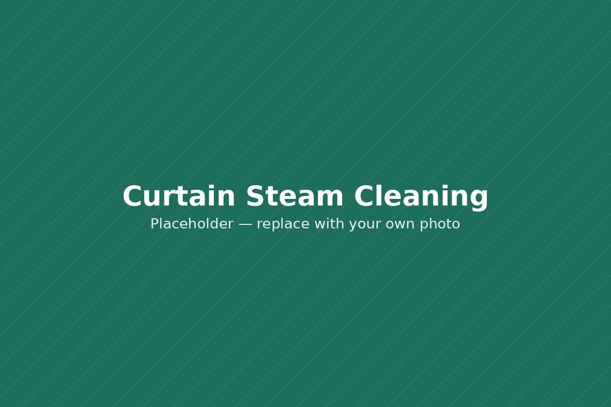 Curtain being steam cleaned on-site
